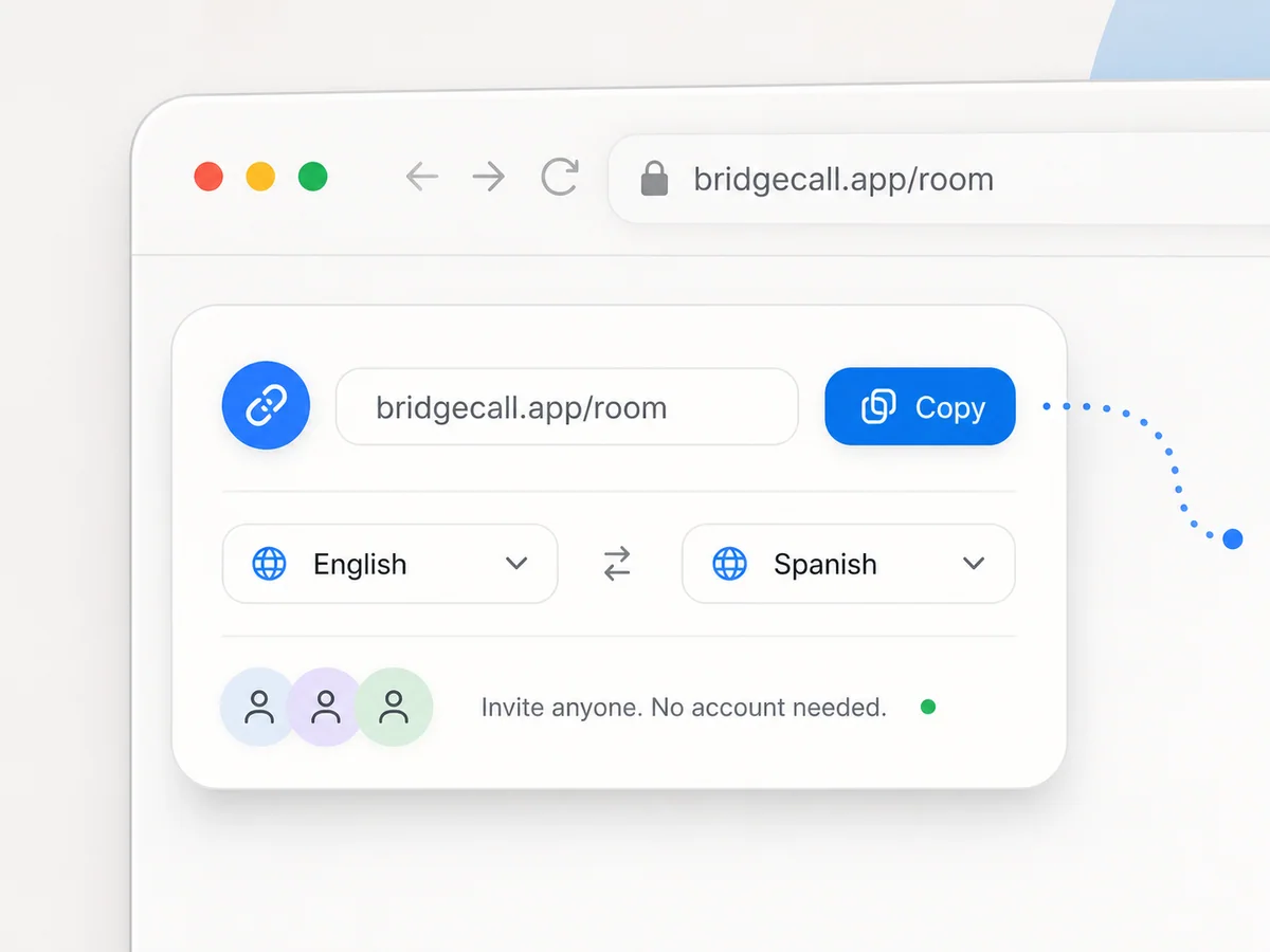 Your guest taps the link and they are in. No app, no account, nothing to install.